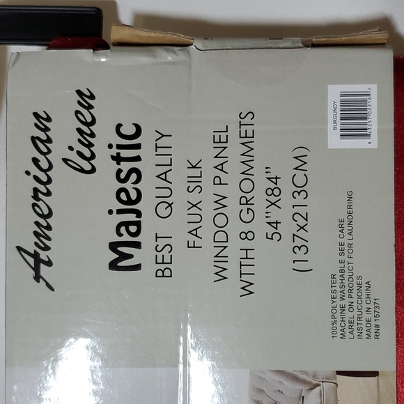 American Linen Maria Faux Silk Grommet Window Panels (2) 54" X 84" ~ Burgundy - Picture 3 of 8